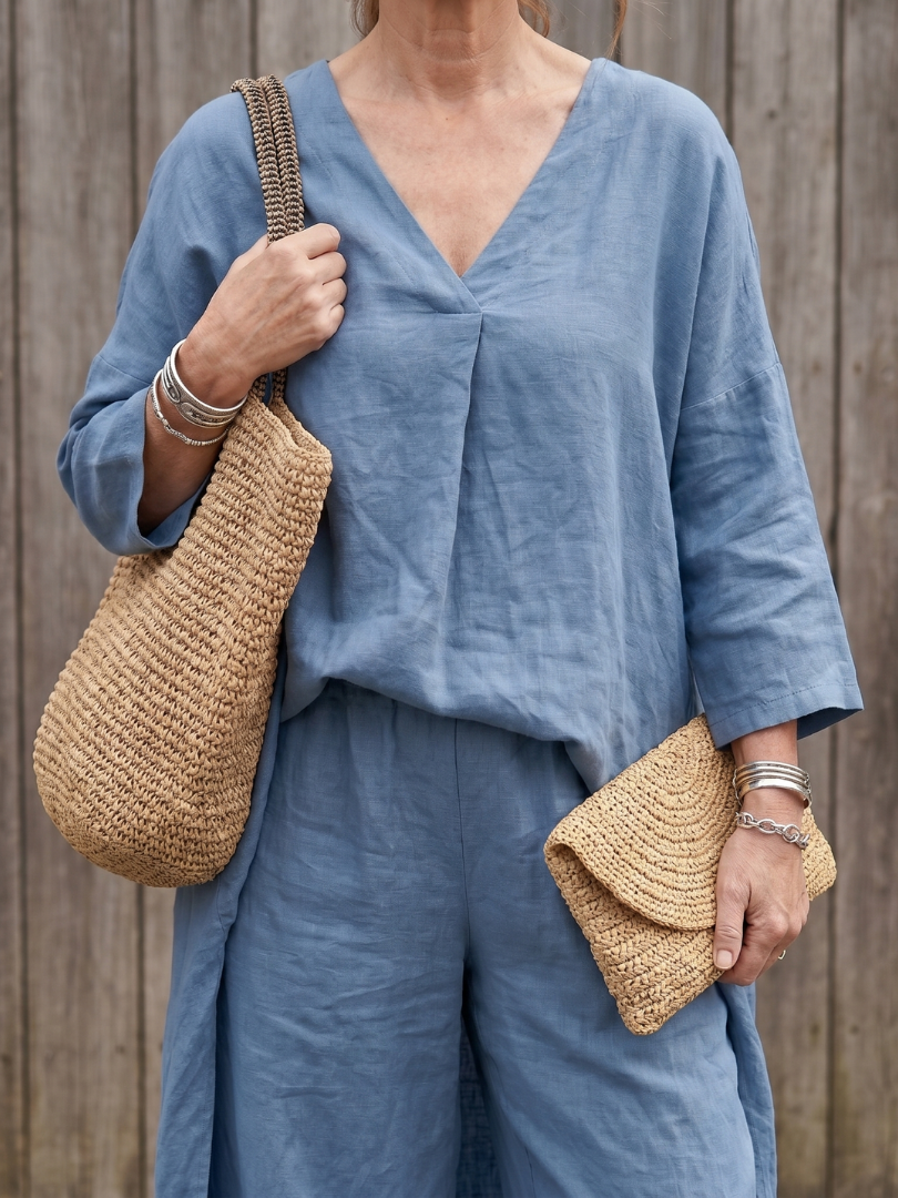 Onyx - Loose Tunic Top Wide Leg Pant Set