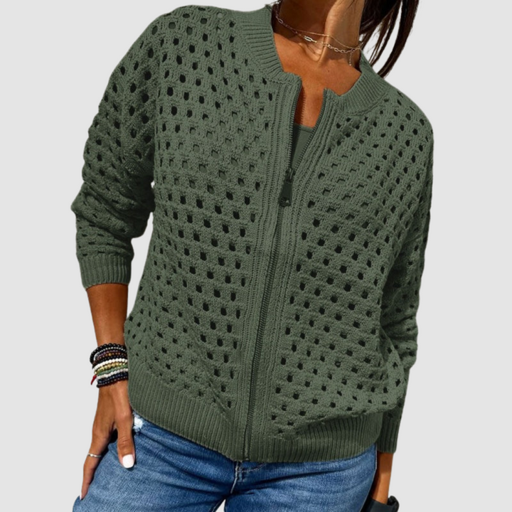 Constance | Premium Knitted Cardigan Green