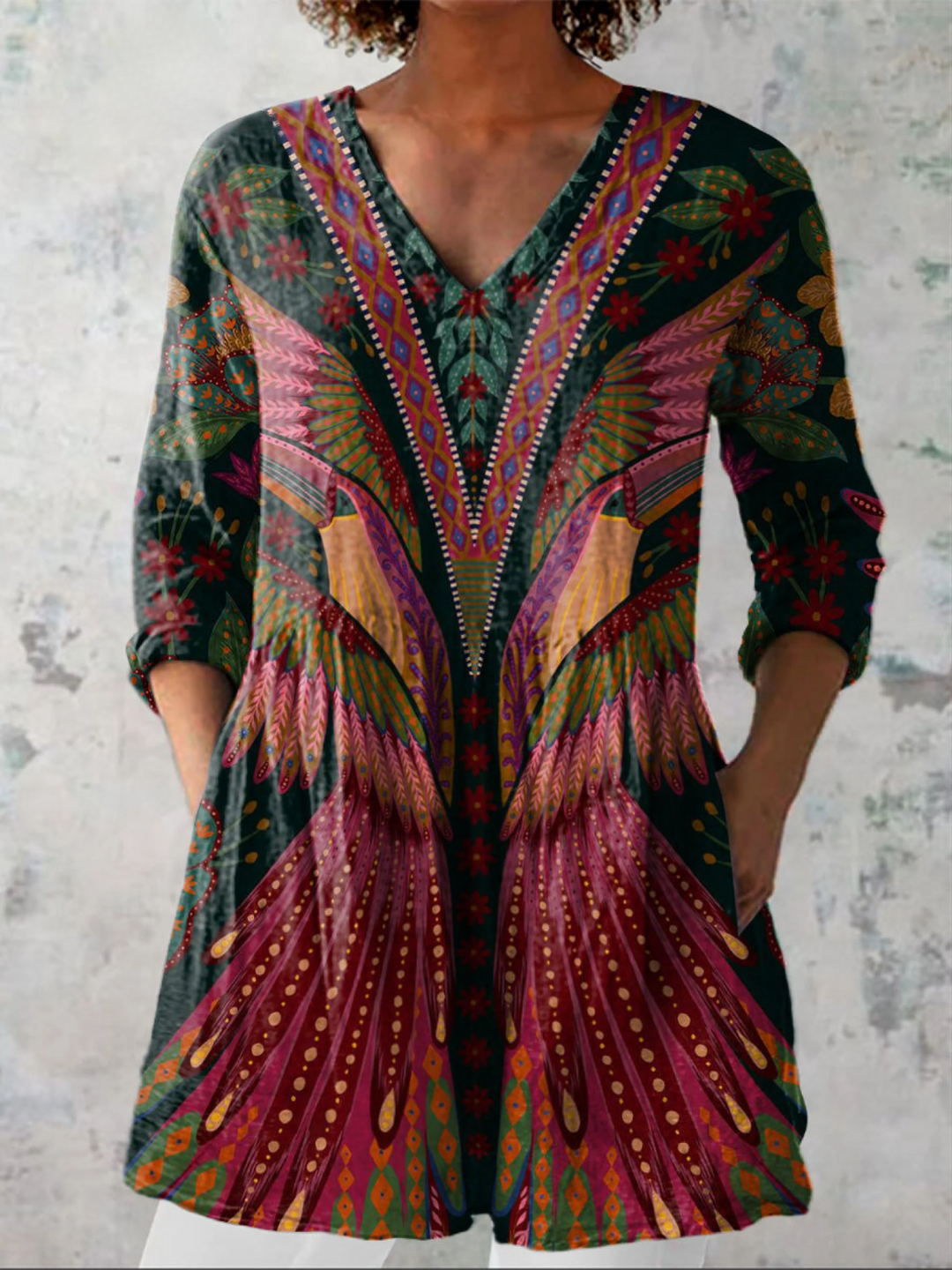 Manon™ | Long Blouse with V-Neck