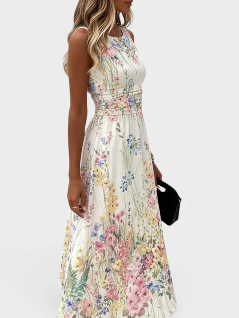 Kimberly - Sleeveless Floral Midi Dress