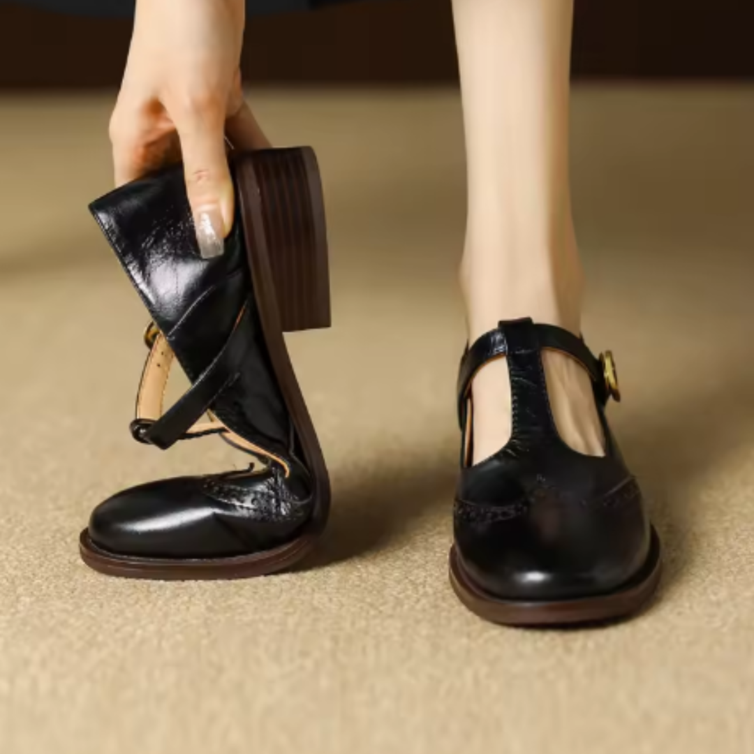 Kate | Brogue Mary Jane Low Heels