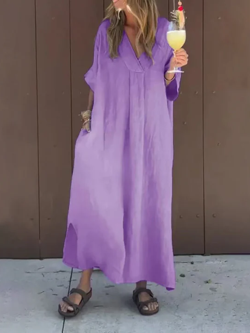 Cambria™ | Lightweight Cotton V-Neck Dress