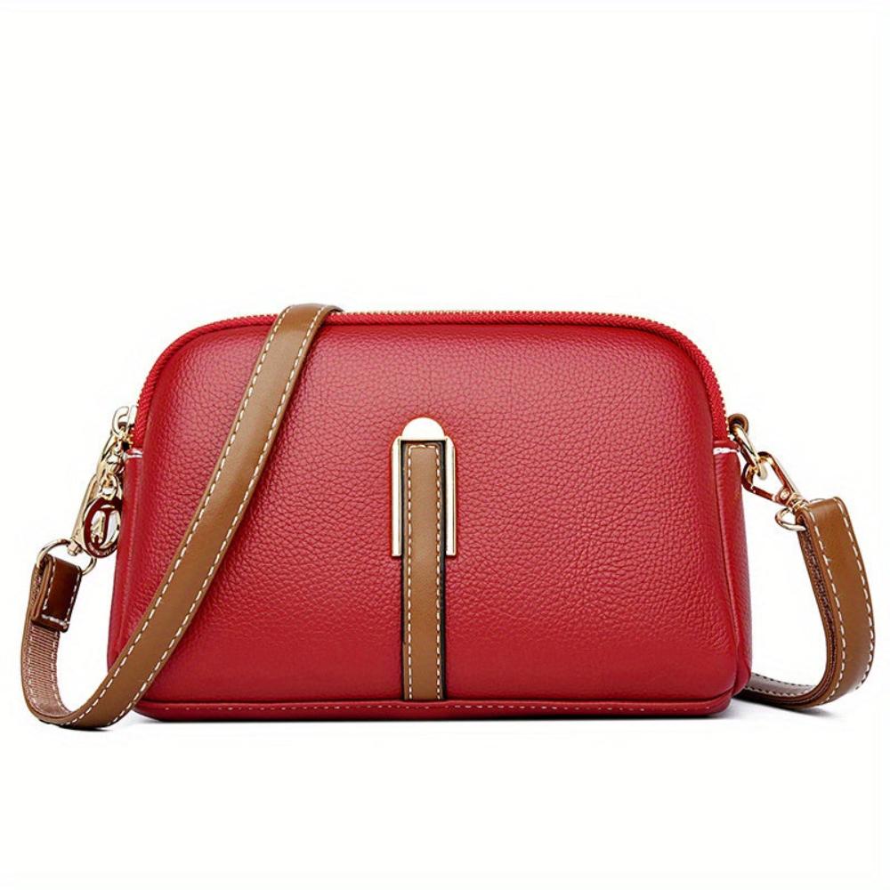 Litchi-Embossed Mila Crossbody Bag