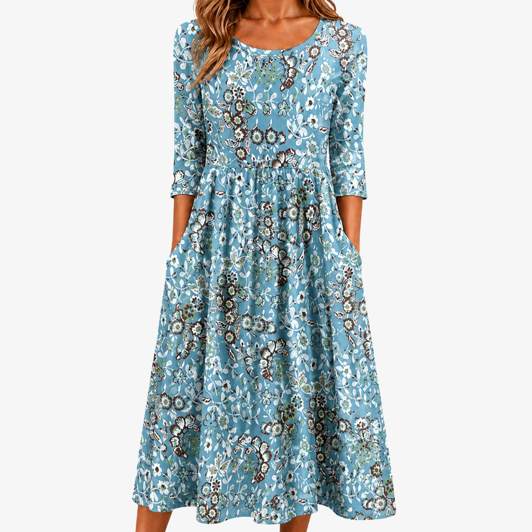 Sylvia™ | Coastal Garden Pocket Maxi Dress