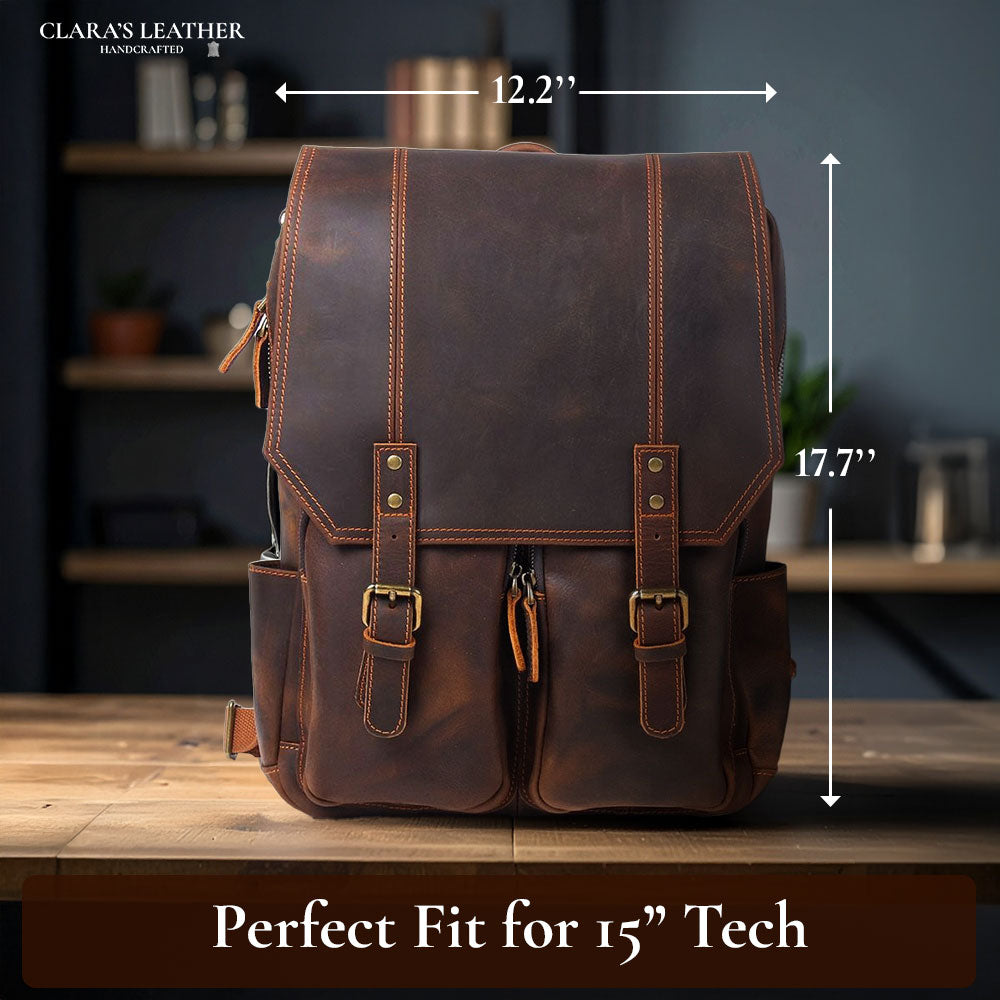 Robert - Vintage Leather Travel Backpack