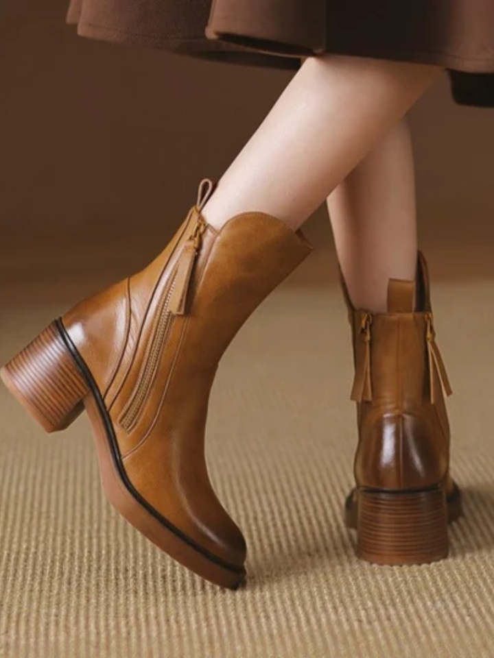 Selene™ | Elegant Side Zip Ankle Boots