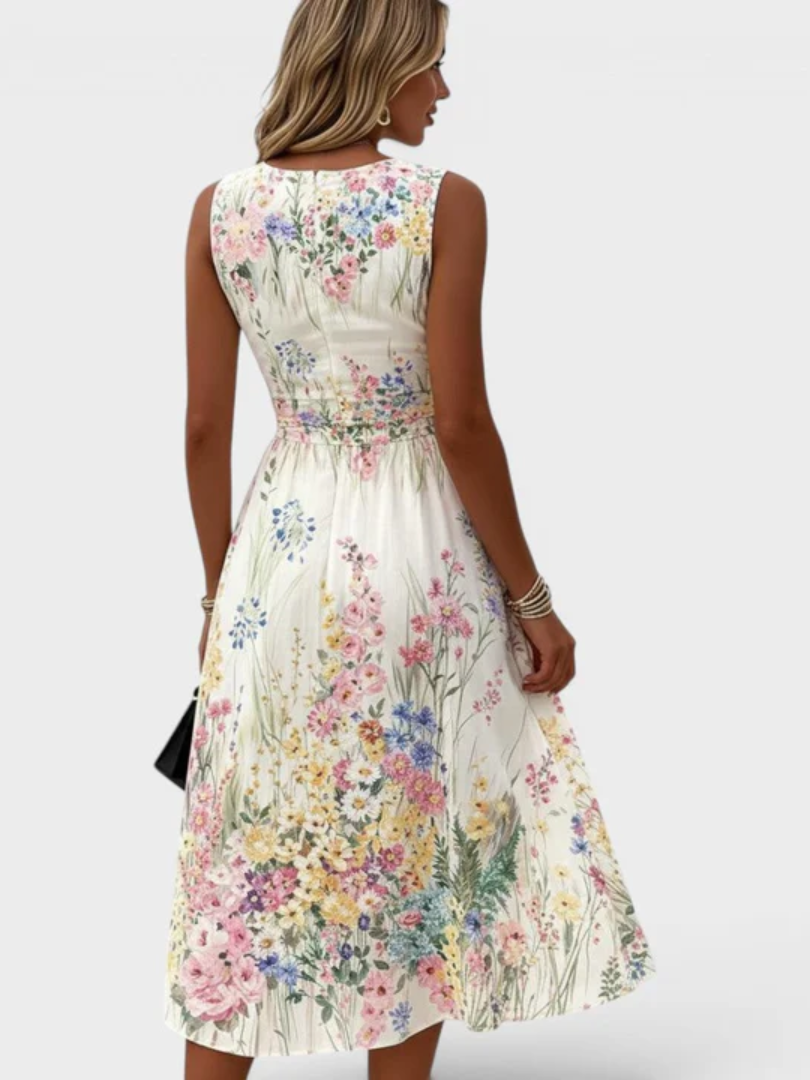 Kimberly - Sleeveless Floral Midi Dress
