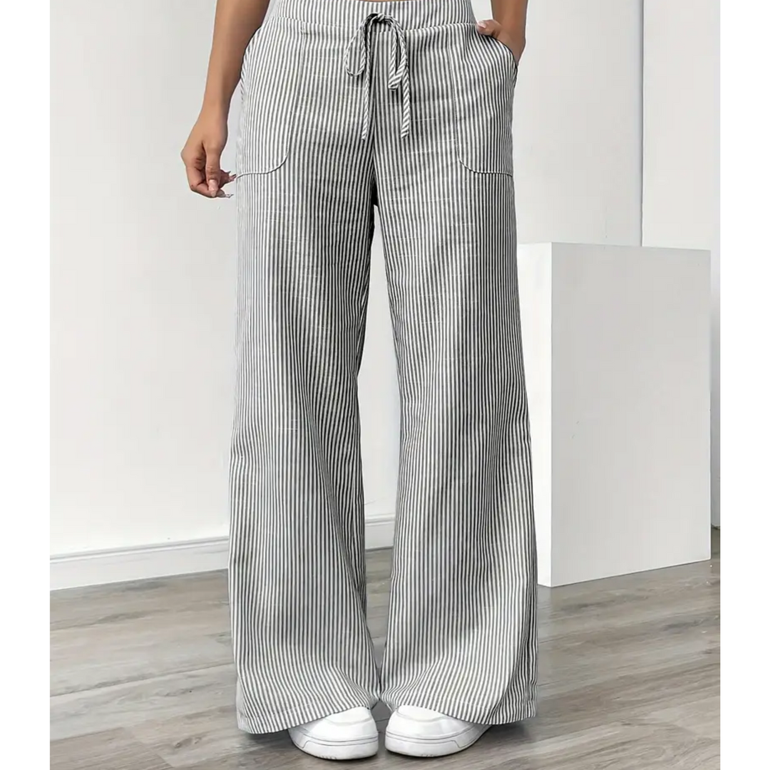 Amber | Striped Pants with Pockets