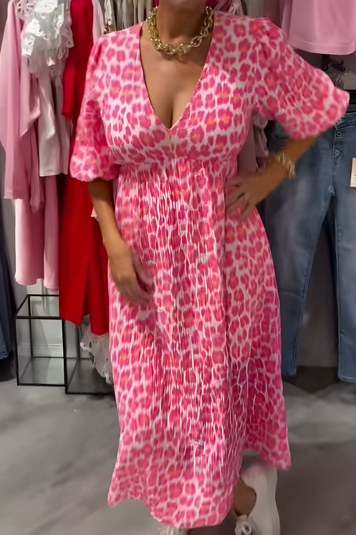 Fiora™ | Boho V-Neck Maxi Dress