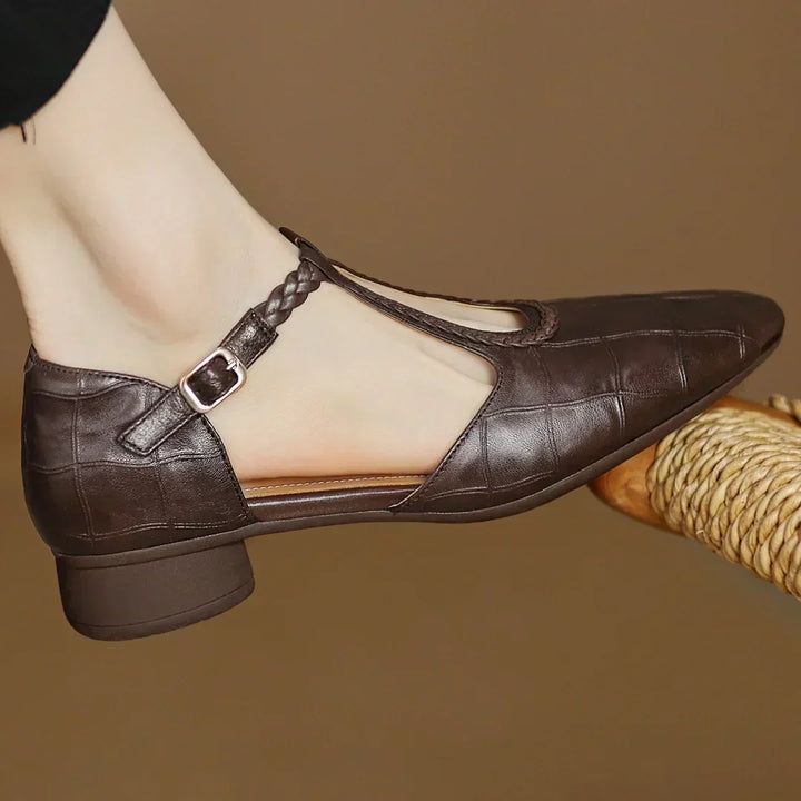 Katharina | Braided T-Strap Shoes