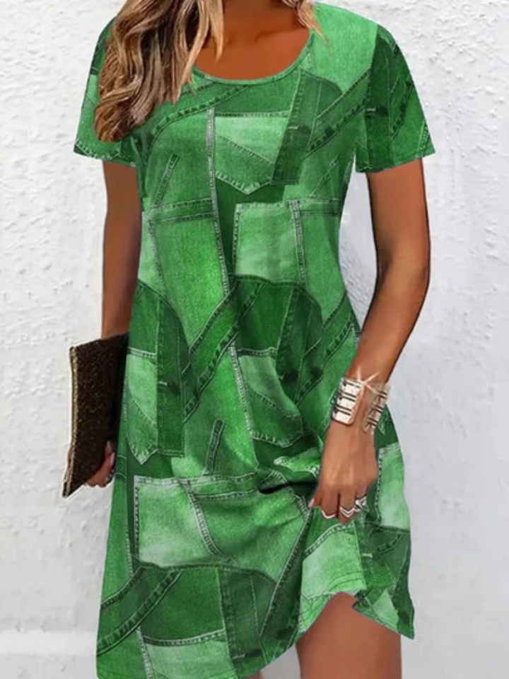 Molly™ | Casual Patchwork Print Midi Dress