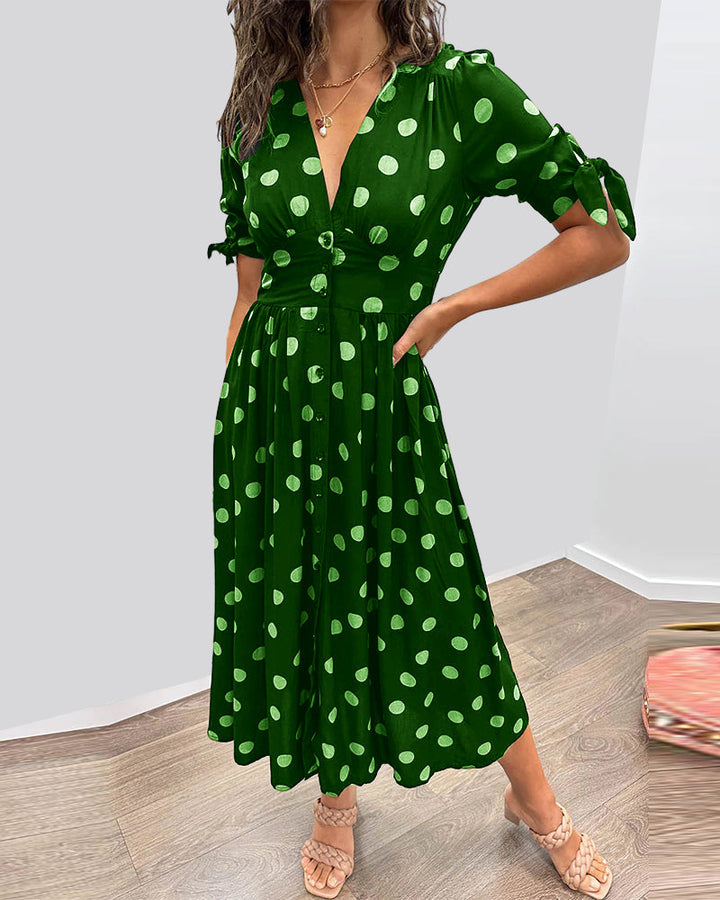 Victoire™ | Elegant Polka Dot Dress