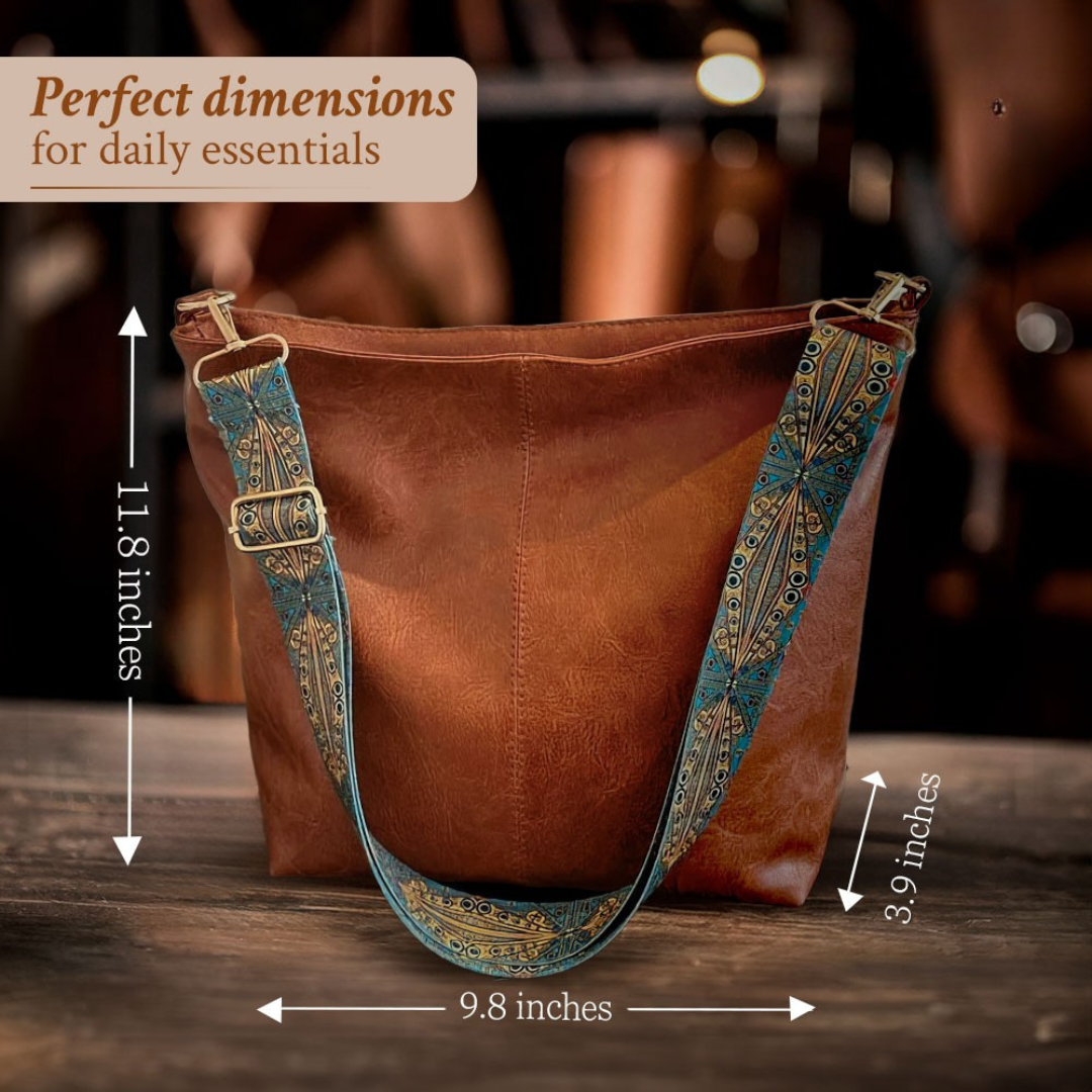 Chelsey's Retro Elegance | Leather Shoulder Bag