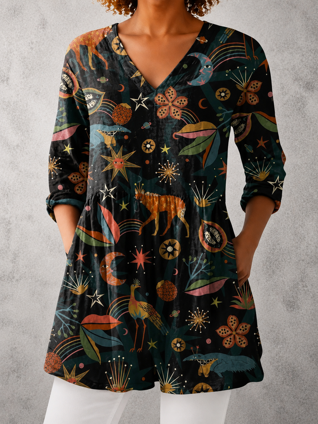 Mariana | Long Blouse with V-Neck