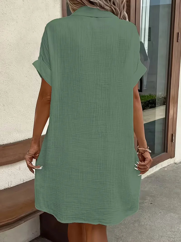 Shirt Dress with Short Sleeves