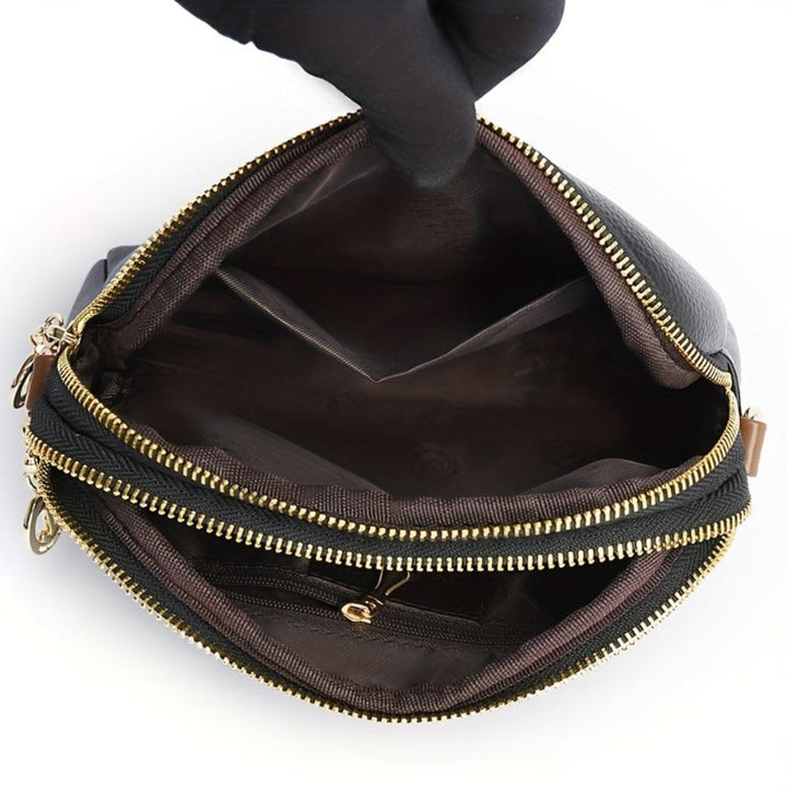 Litchi-Embossed Mila Crossbody Bag