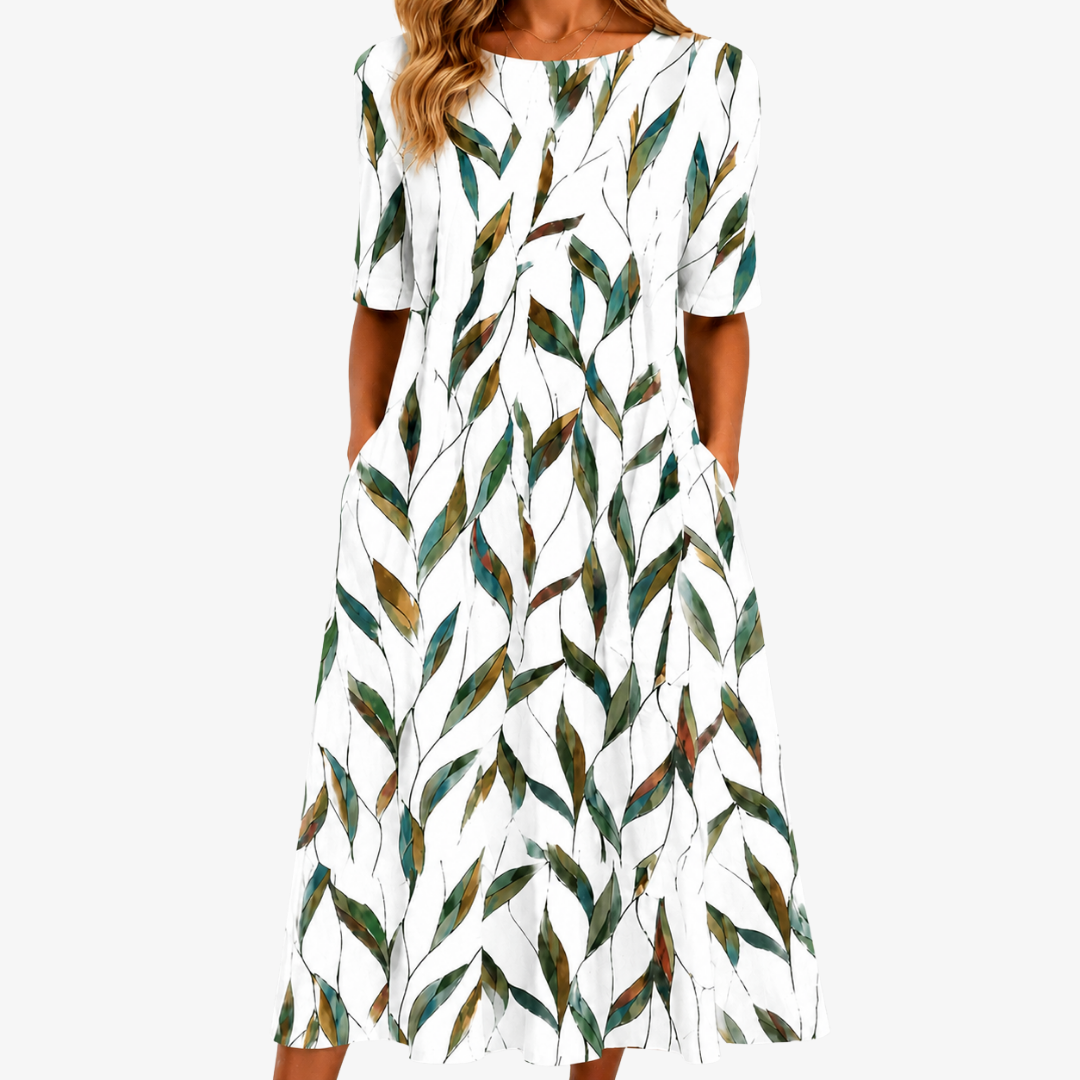 Adeline™ | Willow Meadow Botanical Pocket Midi Dress