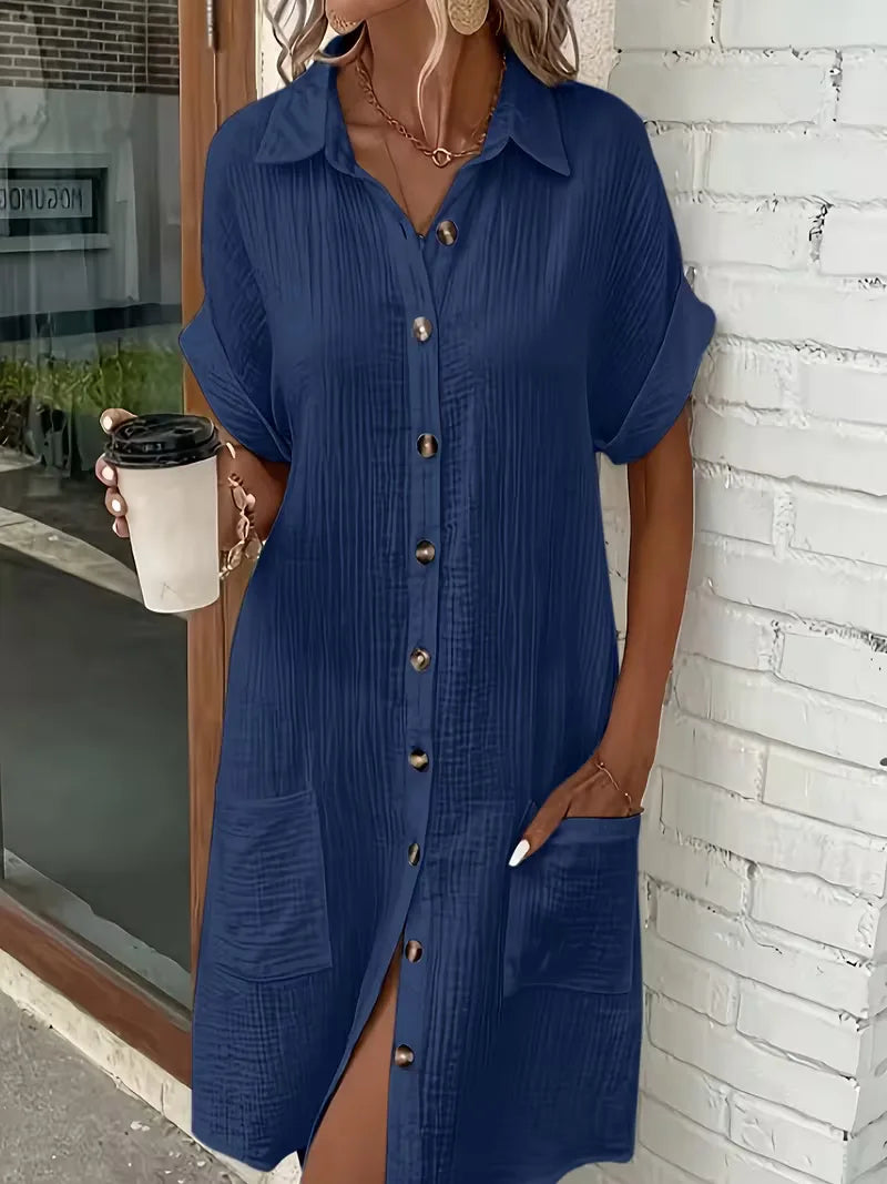 Shirt Dress with Short Sleeves