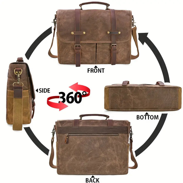Brett - Men's Spacious Waterproof Canvas Messenger Bag
