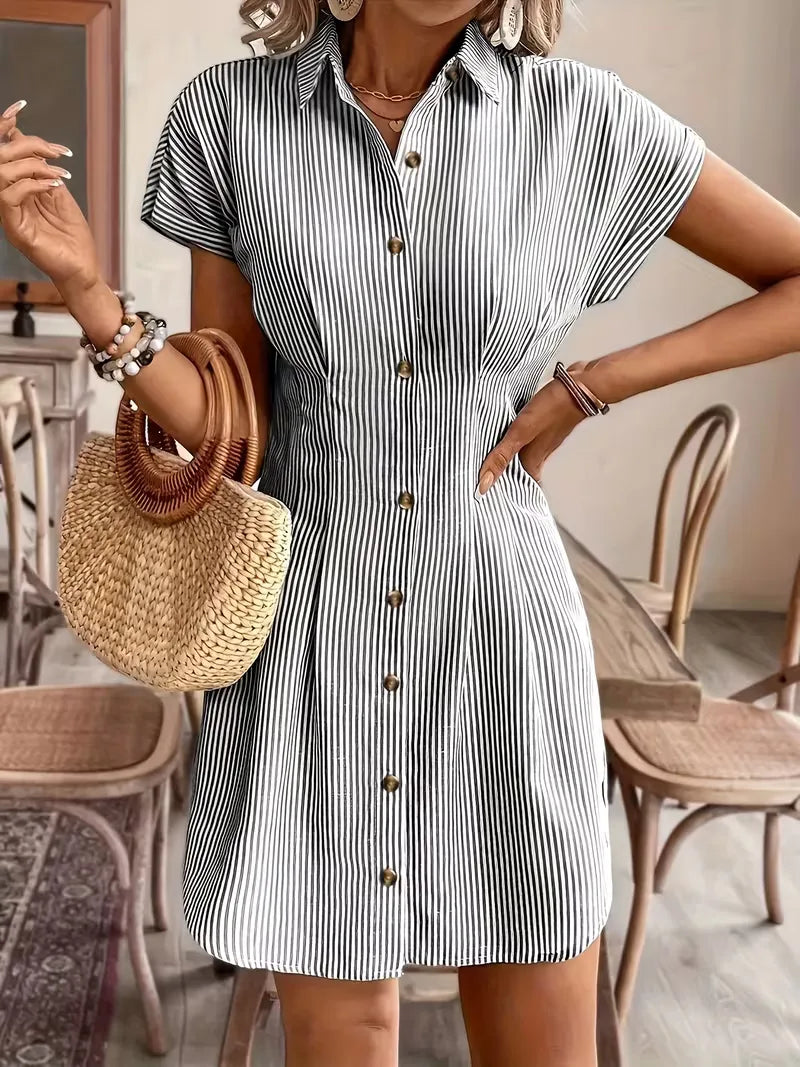 Shirt Dress with Short Sleeves