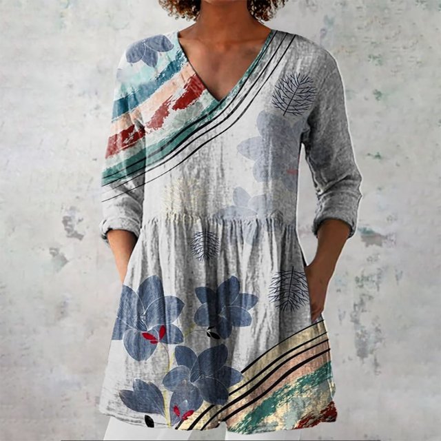 Liliana | Long Blouse with V-Neck