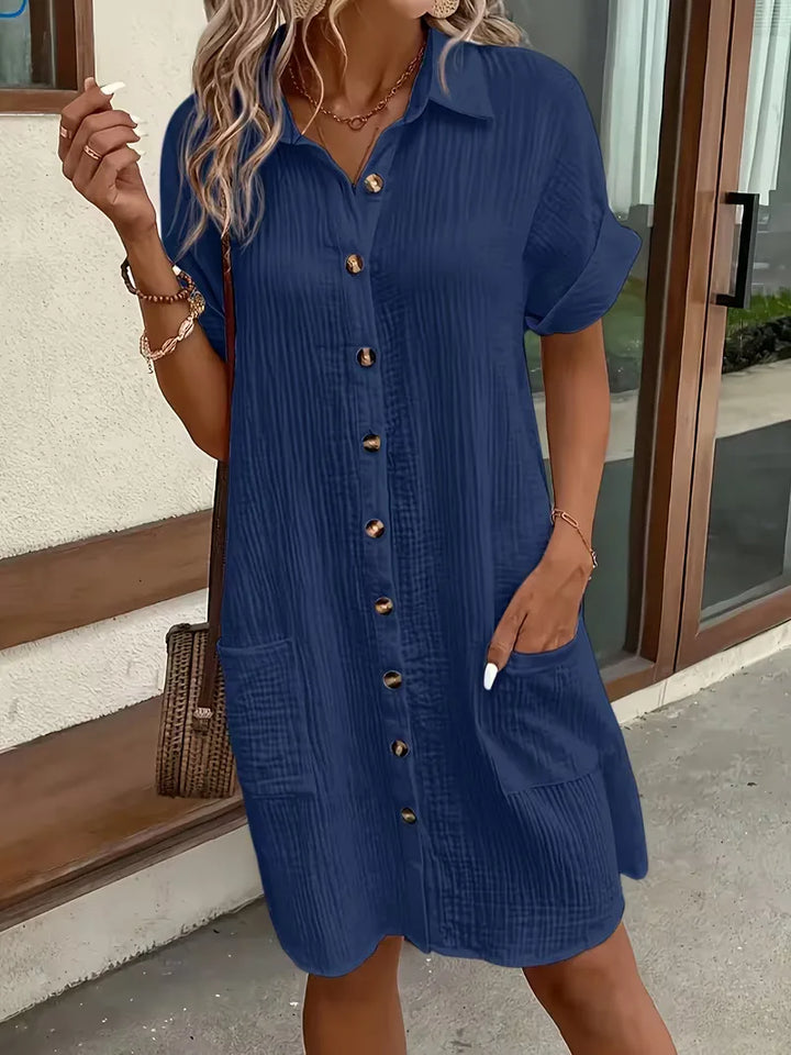 Shirt Dress with Short Sleeves
