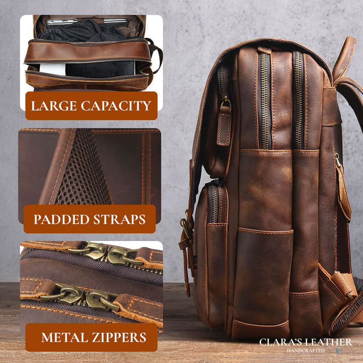 Robert - Vintage Leather Travel Backpack
