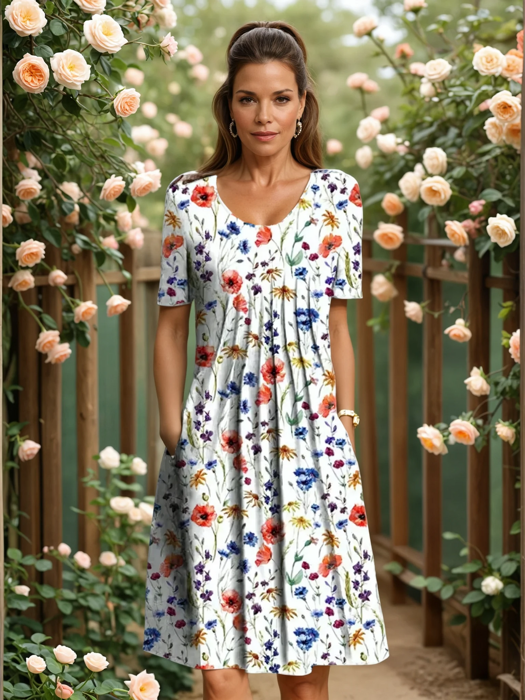 Georgina dress - Red floral
