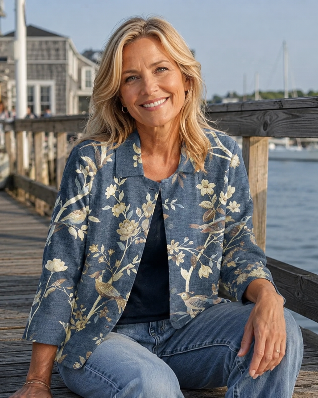 Lisette | Botanical Print Open Shirt
