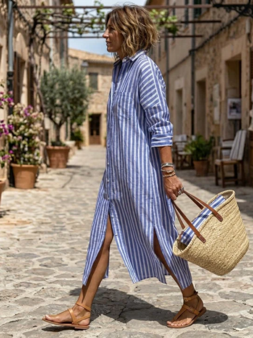 Azra™ | Elegant Striped Summer Dress