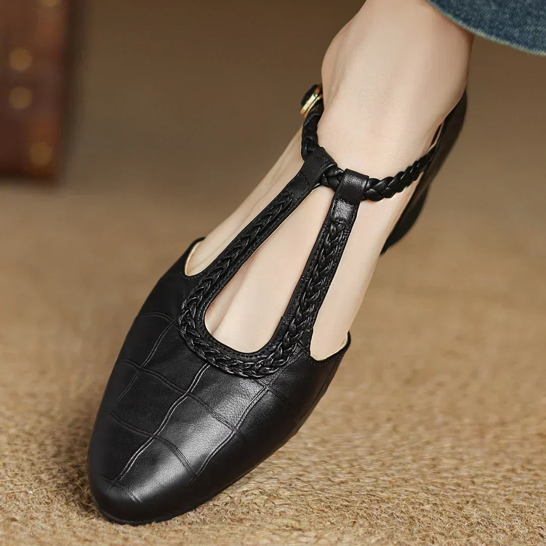 Katharina | Braided T-Strap Shoes