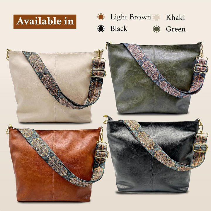 Chelsey's Retro Elegance | Leather Shoulder Bag