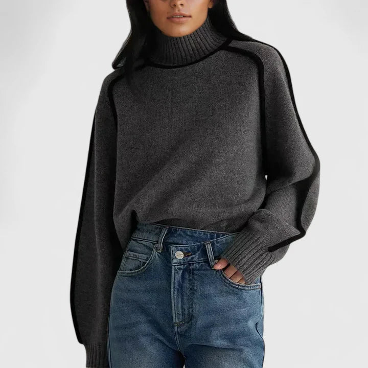 Catriona | Contrast Trim Turtleneck