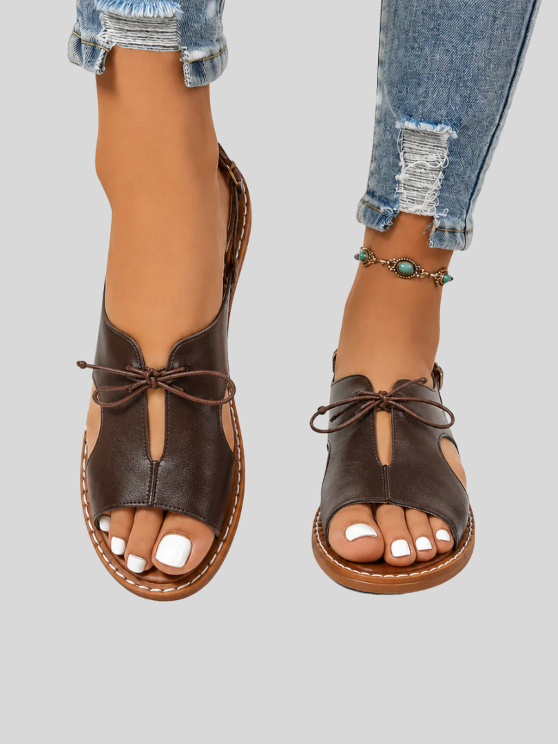 Audrey - Elegant Leather Lace Up Sandals