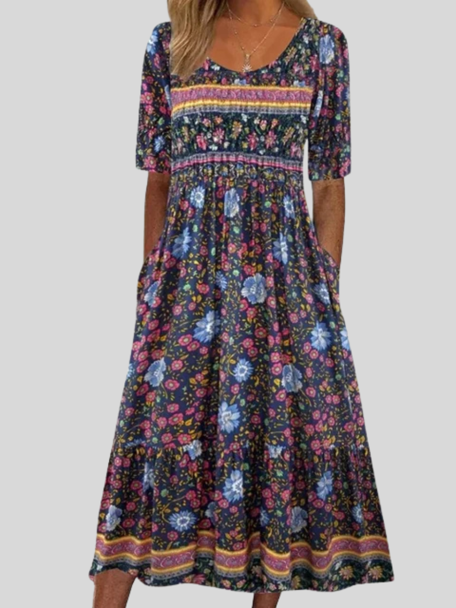 Chloe™ | Short Sleeve Loose Fit Midi