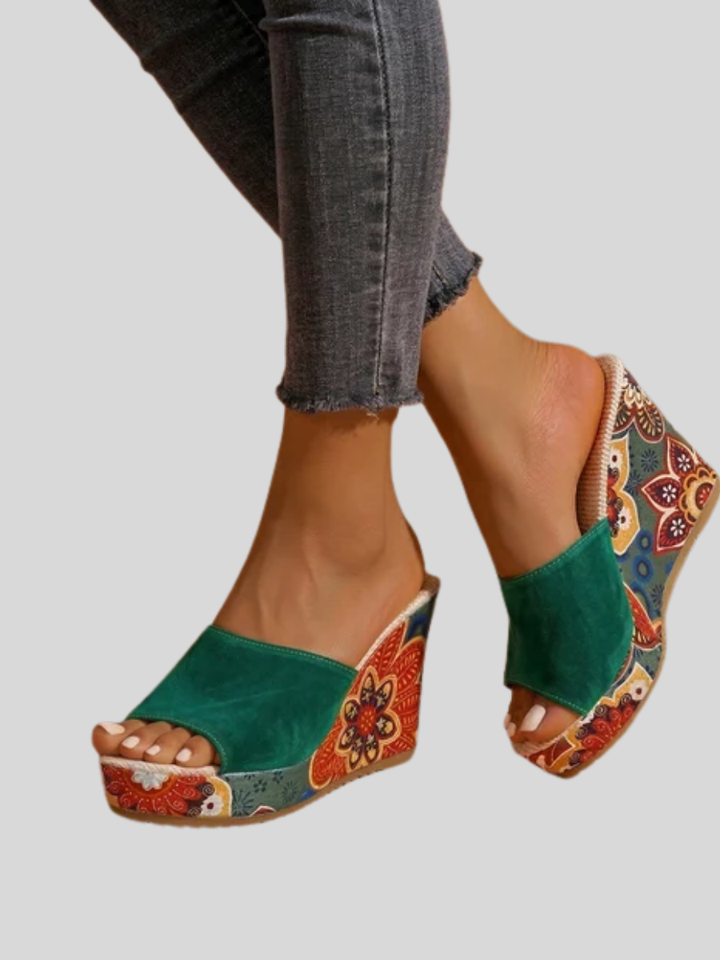 Addie™ | Stylish Bohemian Printed Wedge Sandals