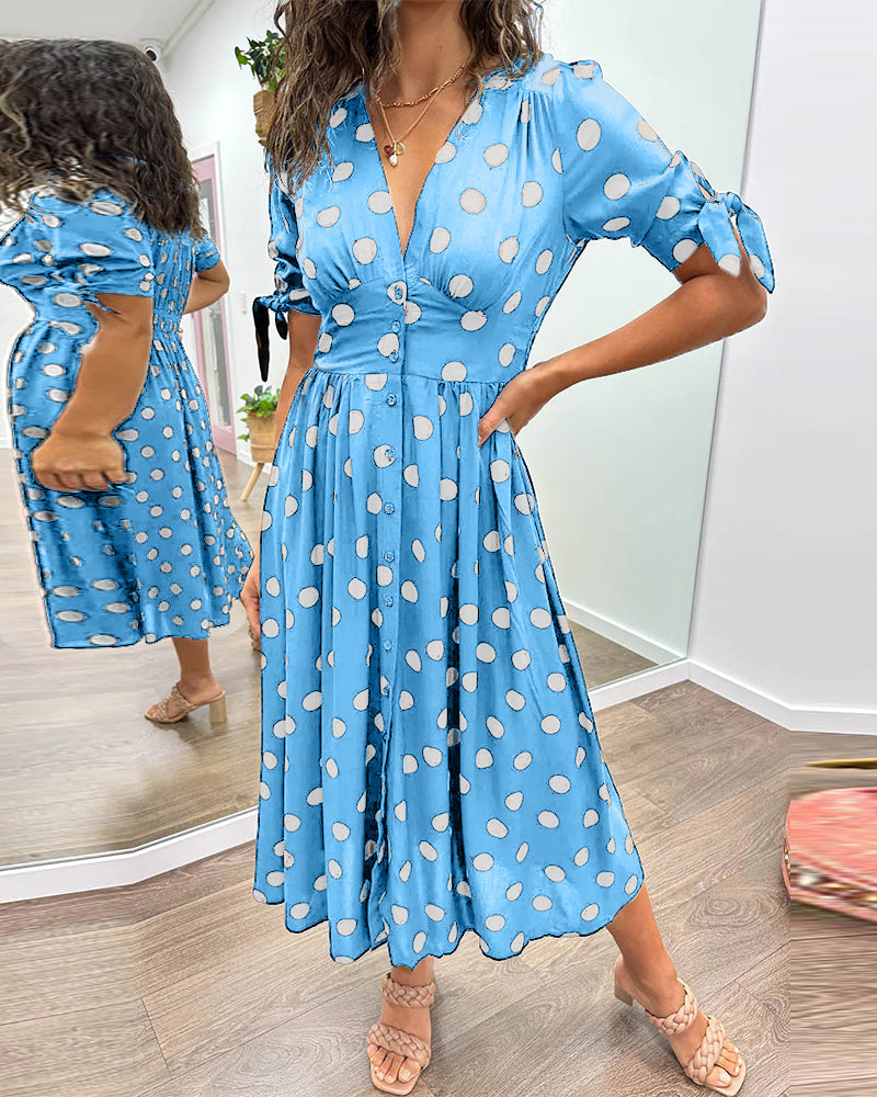 Victoire™ | Elegant Polka Dot Dress