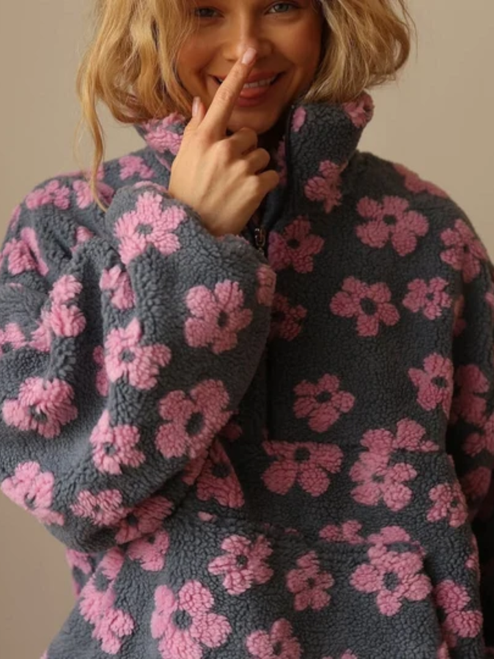 Karrie™ | Floral Teddy Fleece Sweater
