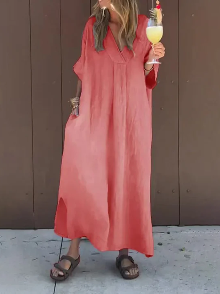 Cambria™ | Lightweight Cotton V-Neck Dress