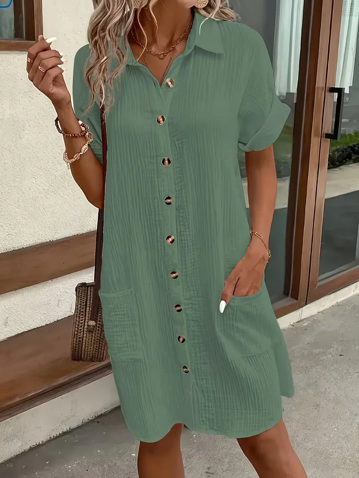 Shirt Dress with Short Sleeves