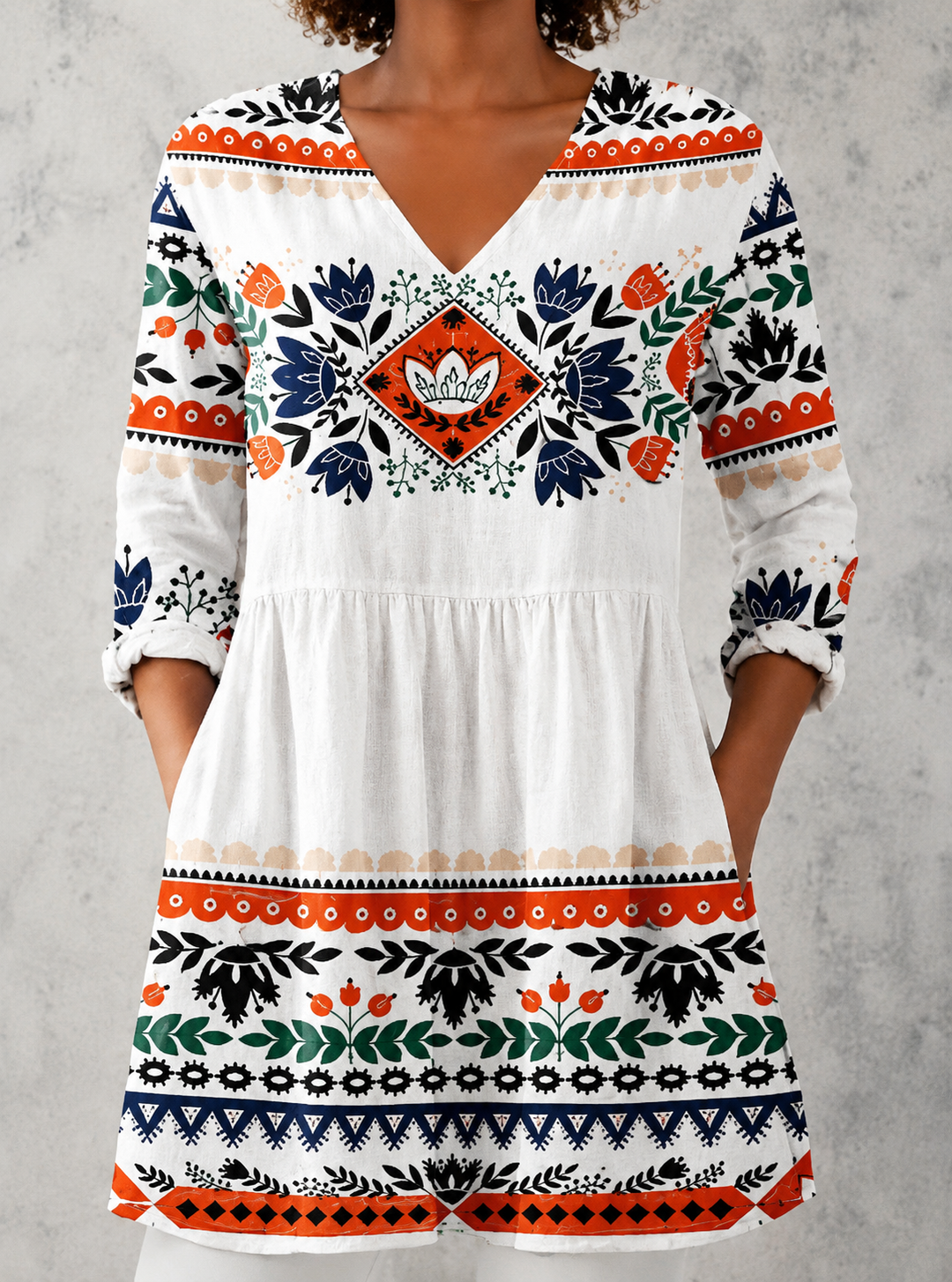 Arianna | Long Blouse with V-Neck