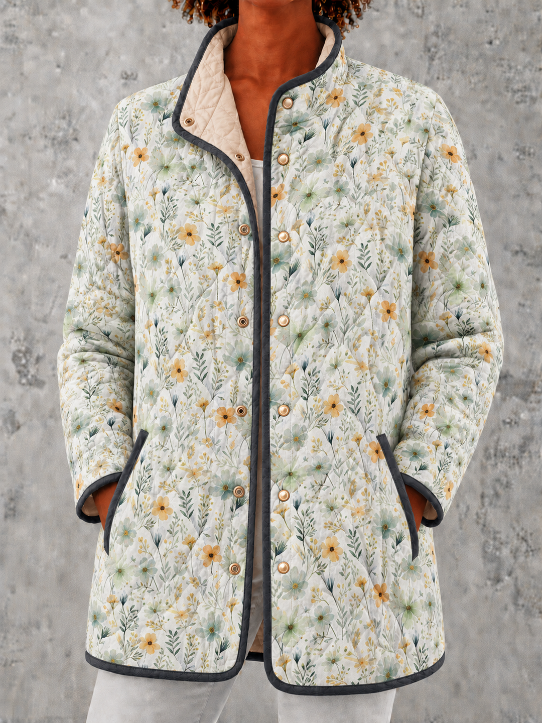 Nola | Delightful Floral-Printed Quilted Jacket