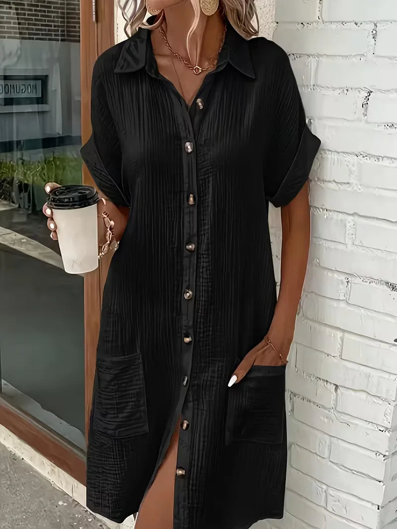 Shirt Dress with Short Sleeves