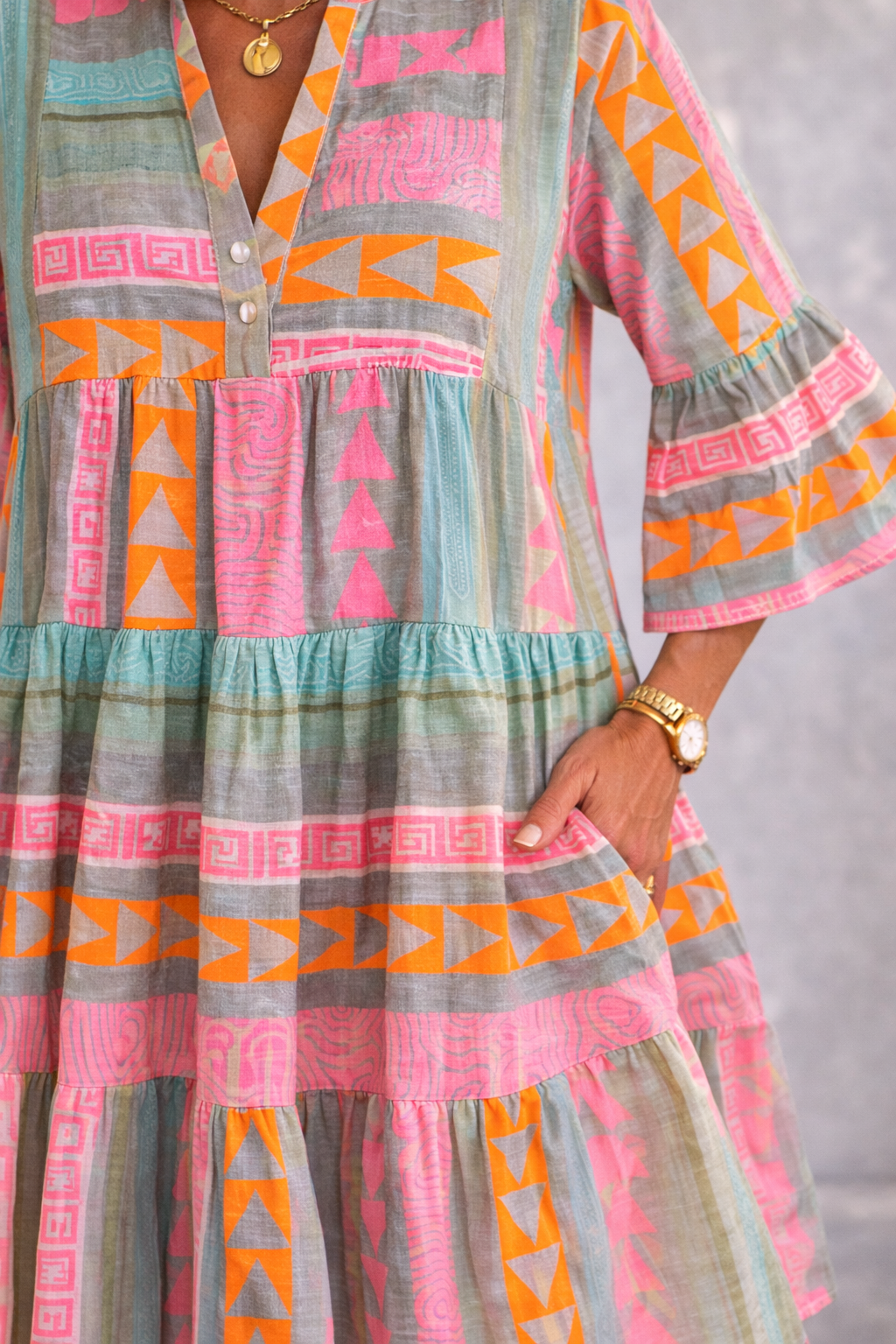 Nora | Vibrant Midi Dress Breezy Comfort Weekend Style