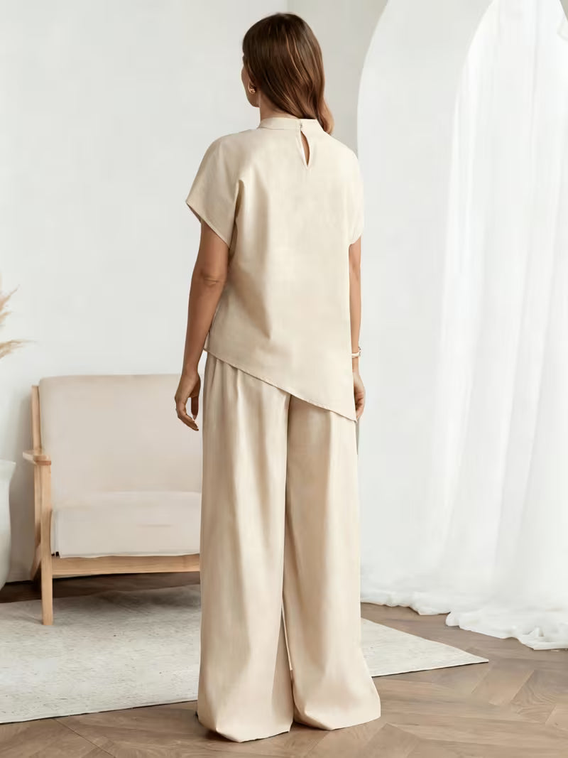 Briony™ | Elegant Asymmetrical Wide Leg Pant Set