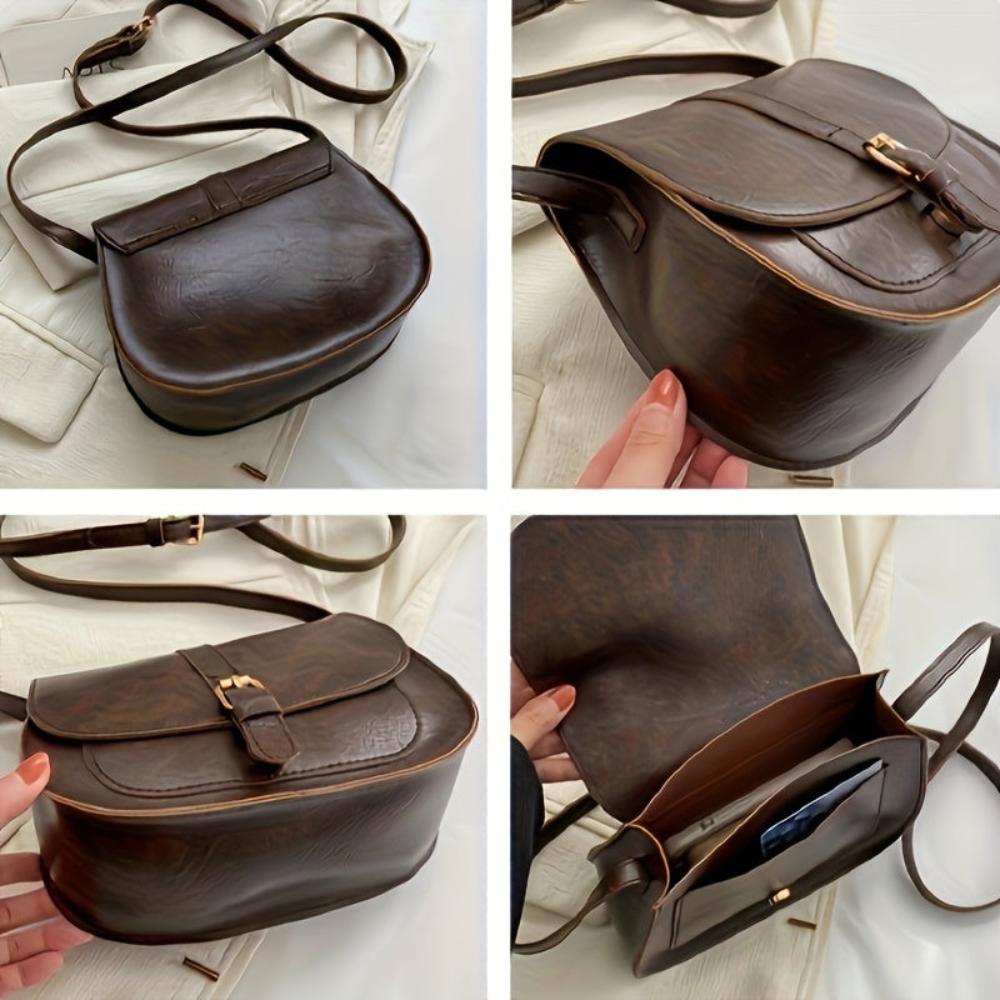 Evelyn Classic Saddle Crossbody Purse