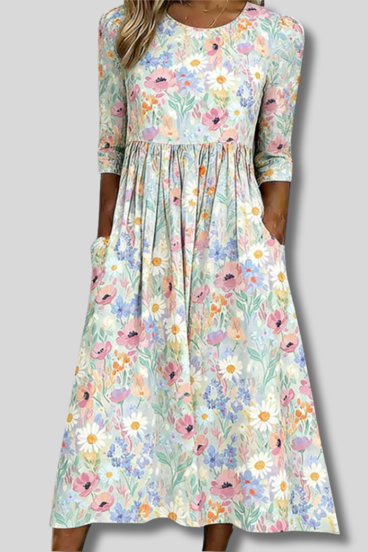 Sadie™ | Vintage Floral Art Print Dress