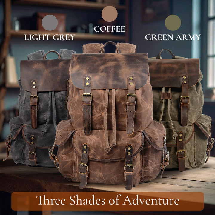 James - Classic Canvas and Leather Backpack