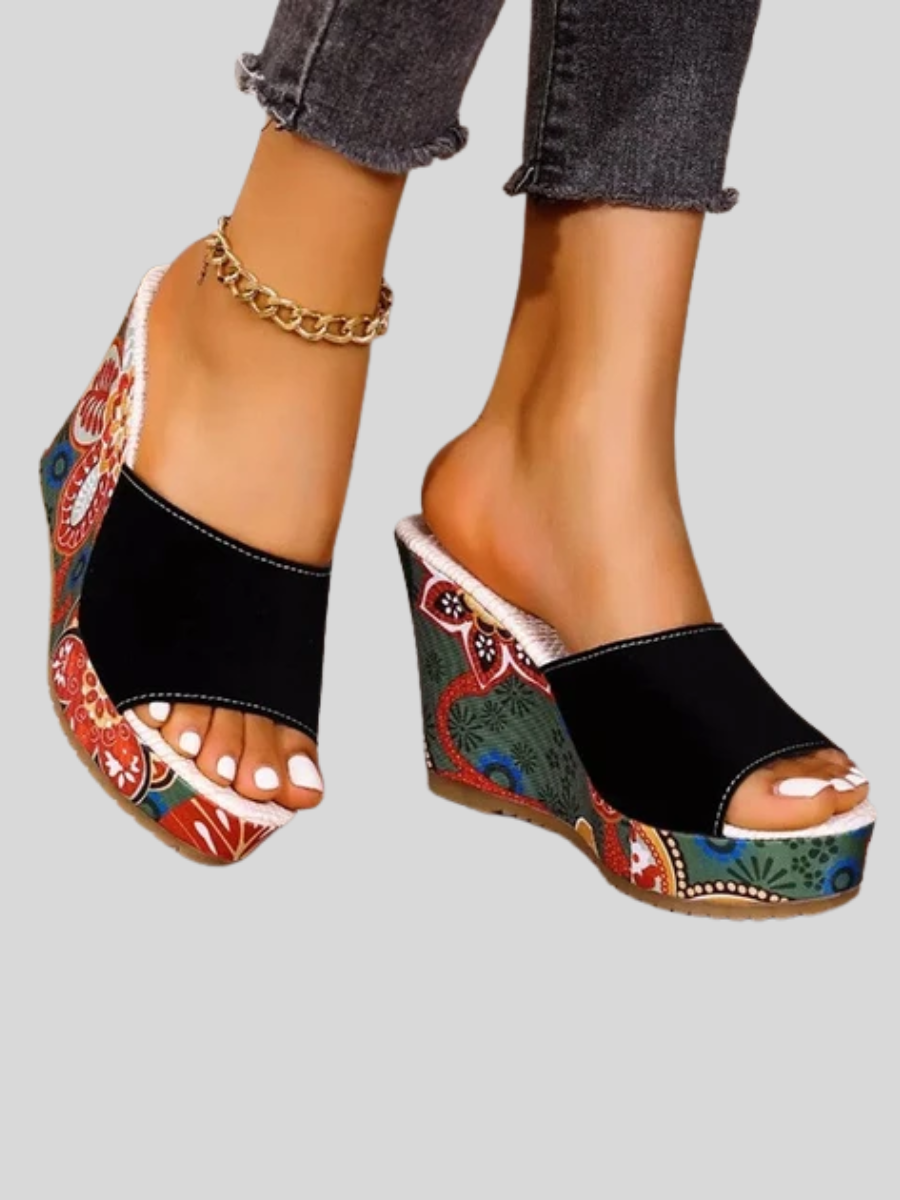 Addie™ | Stylish Bohemian Printed Wedge Sandals