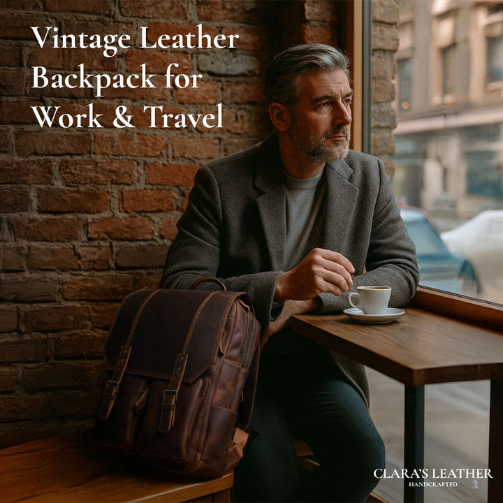 Robert - Vintage Leather Travel Backpack